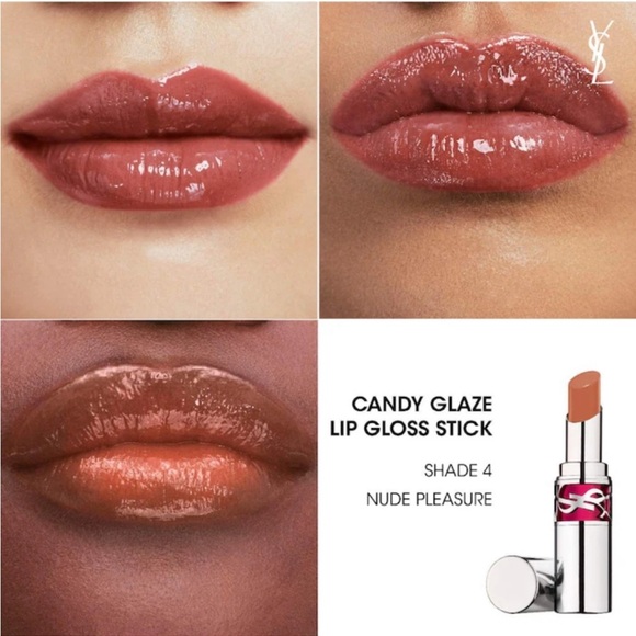 Yves Saint Laurent NUDE PLEASURE (Nude Caramel) Candy Glaze Lipgloss Stick - Picture 3 of 4